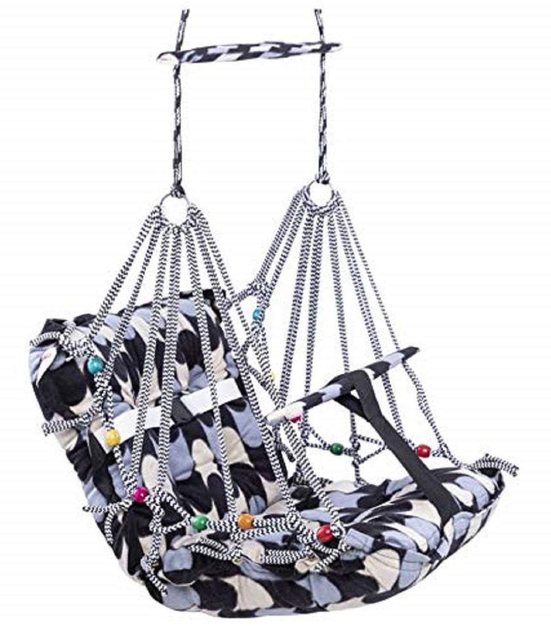 Cotton Swing Chair For Kids Baby's Children Folding & Washable 1-4 Years With Safety Belt-Indoor Swing For Kids | Baby Swing |Kids Product | Swing For Babies | Kids Swing | Swing For Baby-Kids Hanging Swings (Multicolor) Swings