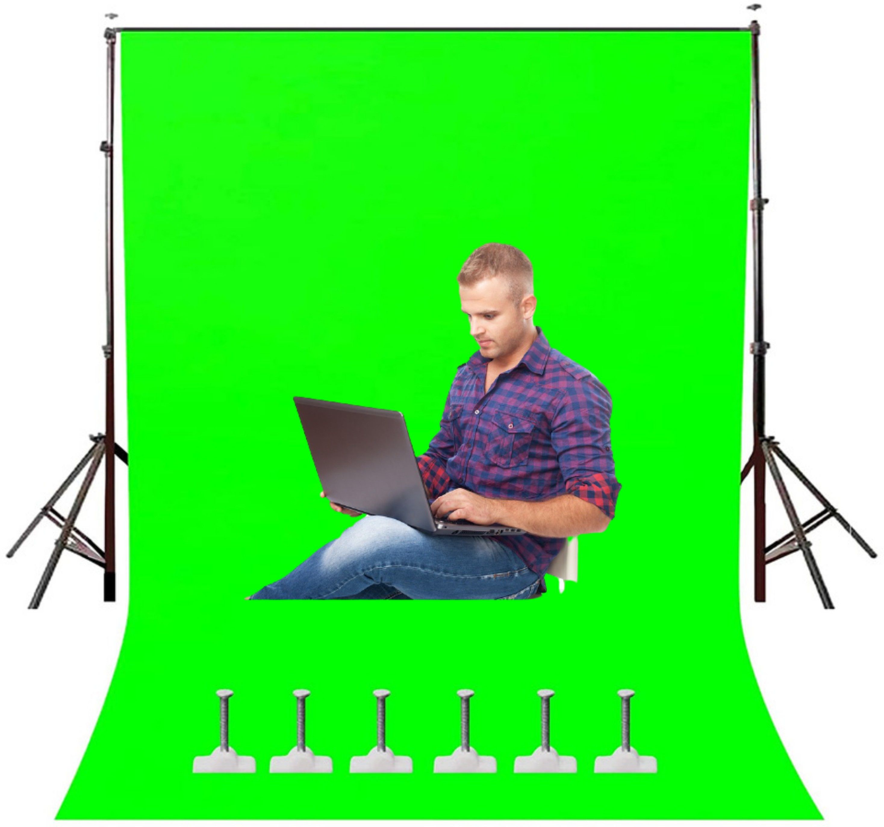 NEELITE Green Screen Background Photo Video Studio Backdrop 8x12 for YouTube Videos Live Gaming Online Teaching Animated Videos Made in India Reflector-image-43