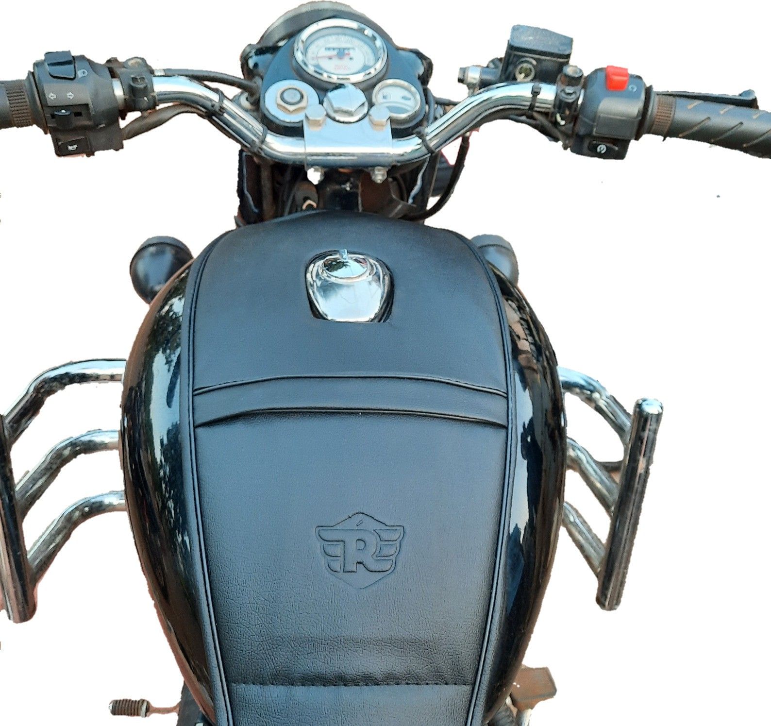 ROYAL ENFIELD TANK STRAP black FOR classic350/500 electra standard Strap Royal Enfield Classic 350, Classic 500, Electra Twin Spark, Electra Bike Tank Cover