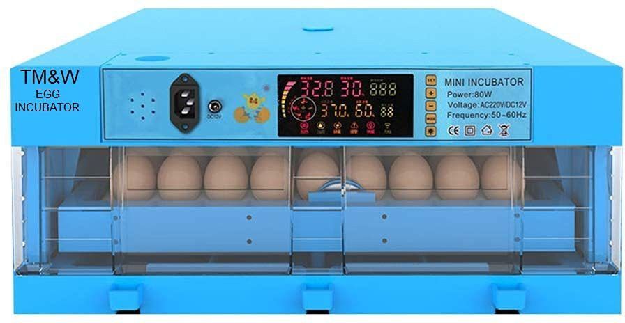 tm&w Eggs Incubator, 64 Eggs Transparent Hatching Machine Automatic Intelligent Dual Power Chicken Duck Hatcher, Blue (64 Egg Incubator) Egg Incubator-picture-22