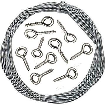 minsha exports Spring Wire for Window Net Curtain Cord Kit with 10Hooks (10 METER) Curtain Ring with Hook-picture-20