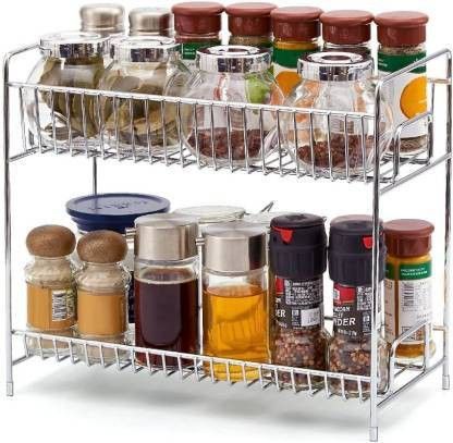 Containers Kitchen Rack Presents a stainless steel and multipurpose storage rack Steel