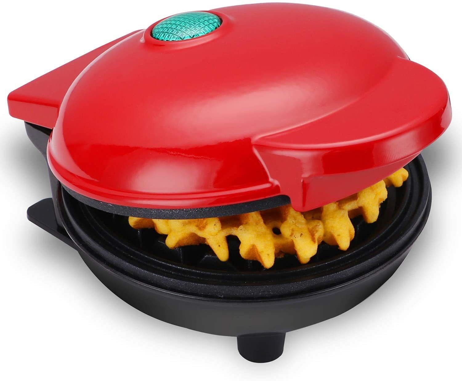 Mini Waffle Maker 4 Inch- 350 Watts: Stainless Steel Non-Stick Electric Iron Machine for Individual Belgian Waffles, Pan Cakes, Paninis or Other Snacks Waffle Maker