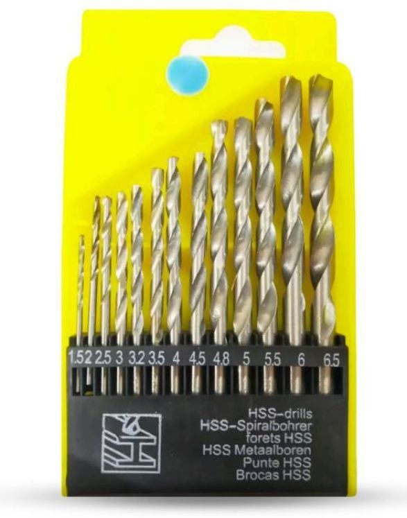 13 Pcs Drill Bit Set For Hole in Iron, Steel, Wood, Aluminium etc