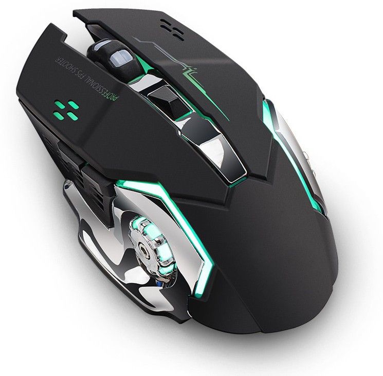 microware X8 Wireless Gaming Mouse Rechargeable Silent LED Backlit USB Optical Ergonomic Gaming Mouse LOL Mice Surfing Gamer Mouse For PC Wireless Optical Gaming Mouse with Bluetooth-image-37