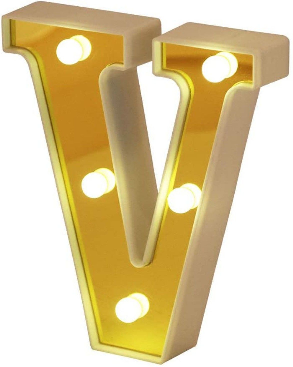mansaa LED Marquee Letter Lights Sign, Alphabet LED Lights for Home Party Wedding Decoration - V Table Lamp-picture-30