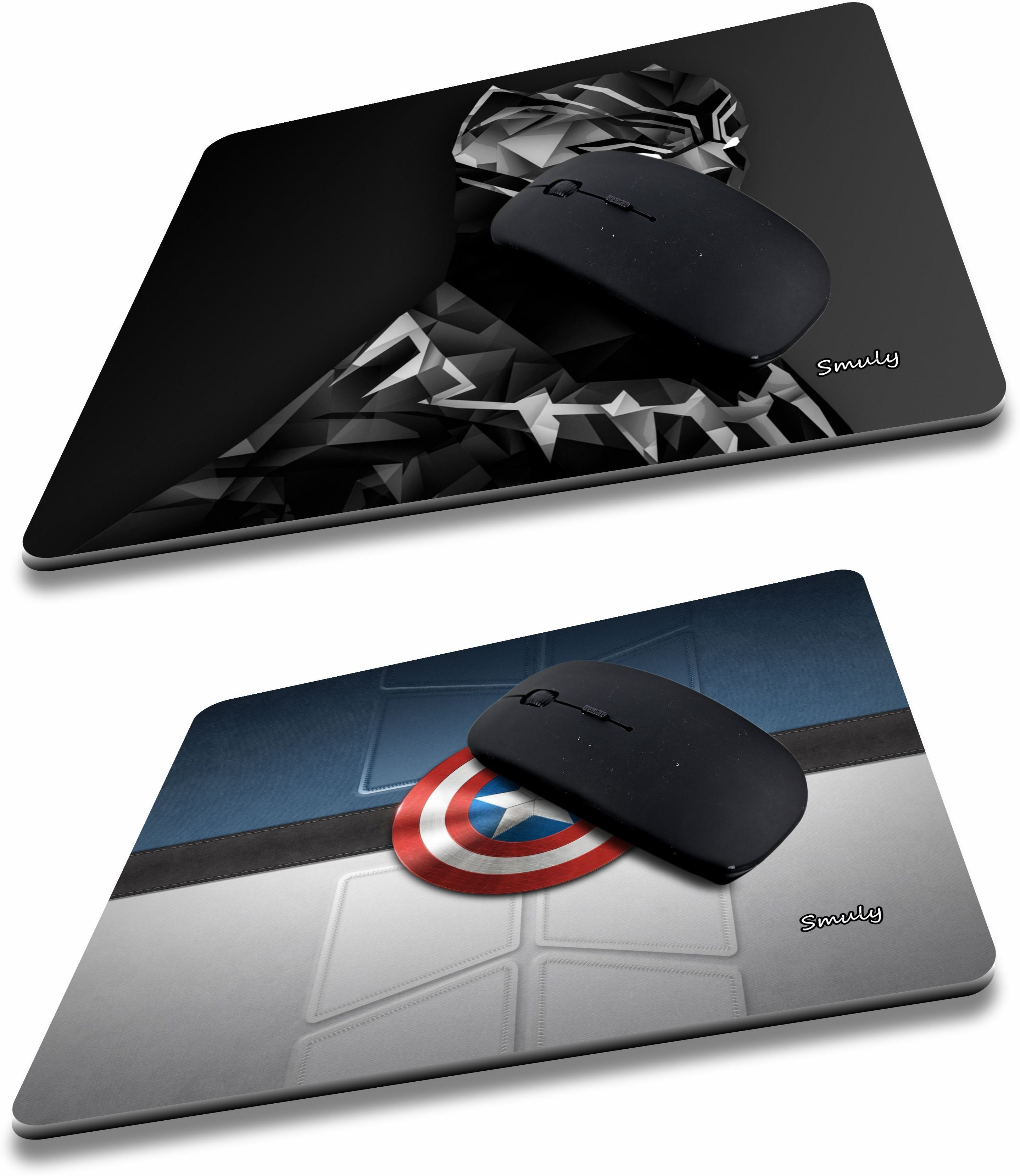 qivee BLACK PANTHER COMBO (2) Mouse Pad Non-Slip Rubber Base Mouse pad for Laptop & Desktop Mousepad image 1