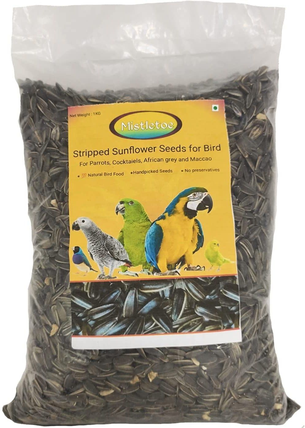 mistletoe Products Sunflower Seed Bird Food for Gray Parrot;Indian Parrot || 1 kg Dry Adult, Senior, Young Bird Food-picture-31
