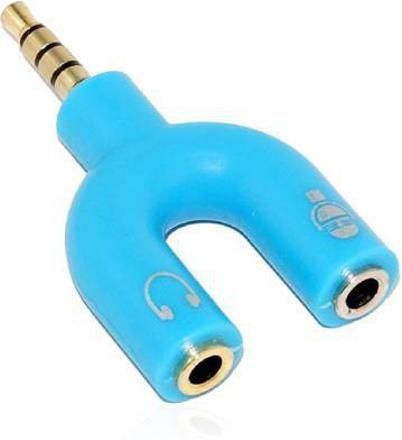 SANNO WORLD Blue Multicolor 3.5MM U Shape Headphone & Mic Audio Splitter Jack for All Devices (Color may vary) Phone Converter (Android, iOS) Phone Converter-image-22