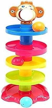 game phactory 1 Year Baby boy Toys with 4 Layer Roll Ball Toy for Kids with Roll Swirling Ramp Rattle-picture-22