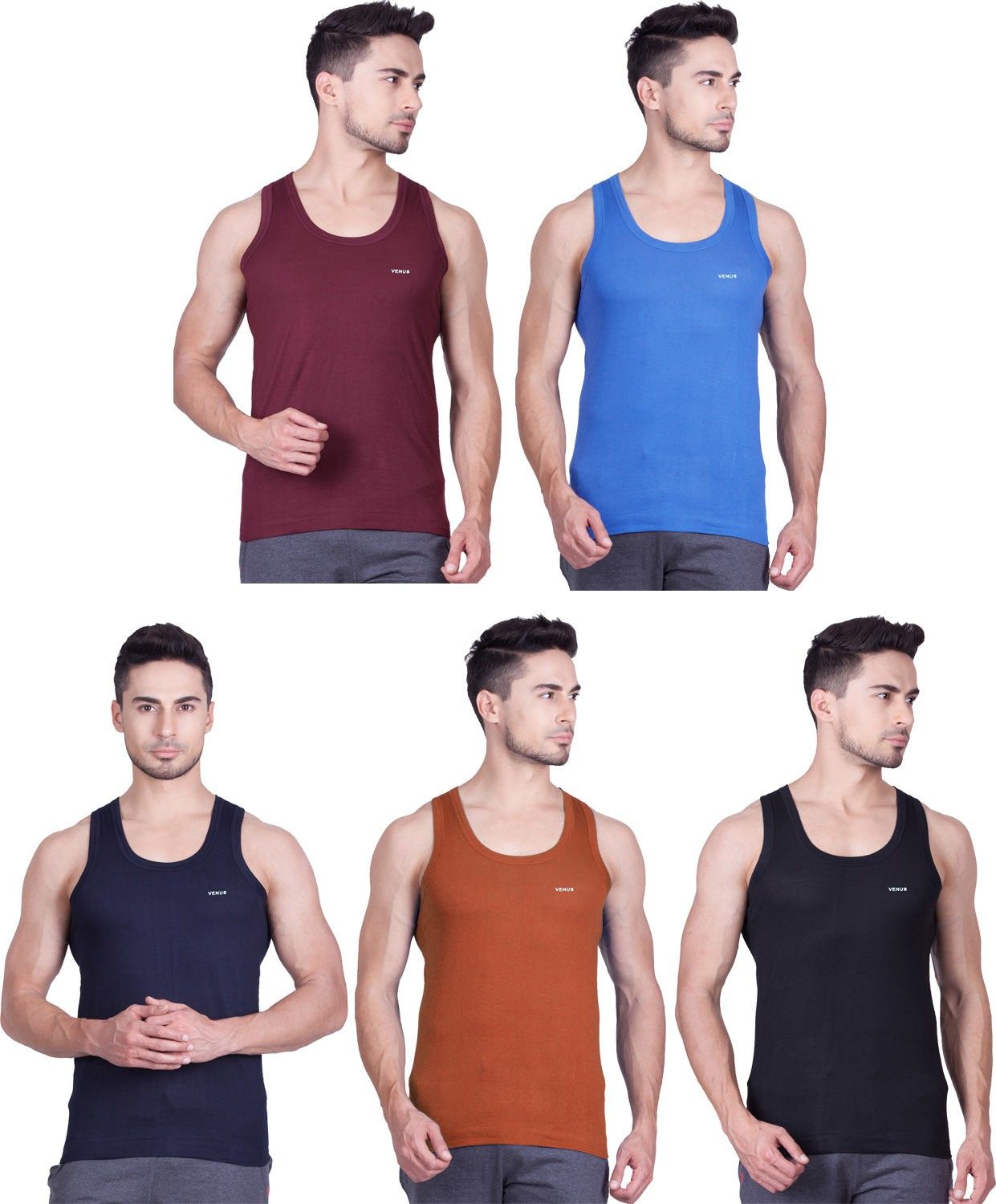 Pack of 5 Men Vest-image-35