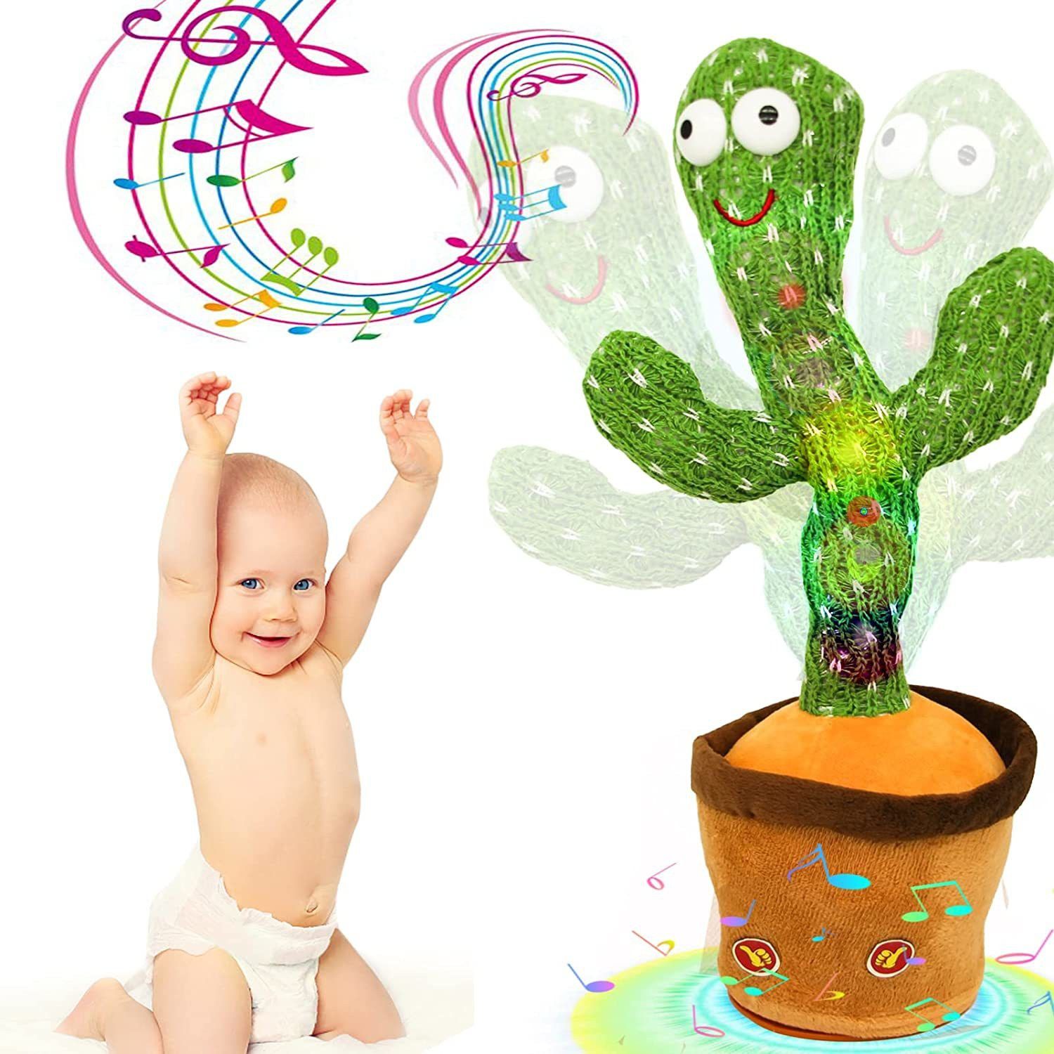 libra Talking Cactus for Baby Boys and Girls, Cactus Repeats and Record What You say, Colorful Glowing Mimicking Cactus with English Songs, for Babies and Kids-picture-24