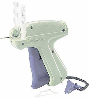 Combo Garment Label Tag Tagging Gun with 5000 Barbs Pin for Clothing Sticker (Medium, Grey and Black) Label Stamping Machine (Manual) Taging Gun