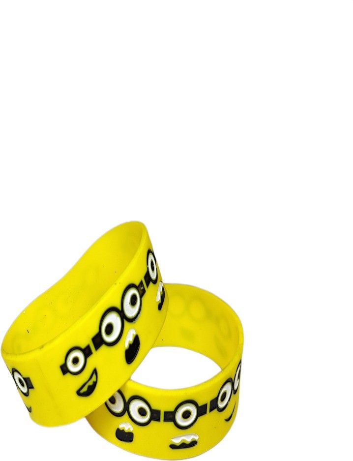 Minion yellow Silicon Wrist Band for Men and Boys Boys & Girls Wrist Band (Yellow, Pack of 2)56 Women Wrist Band