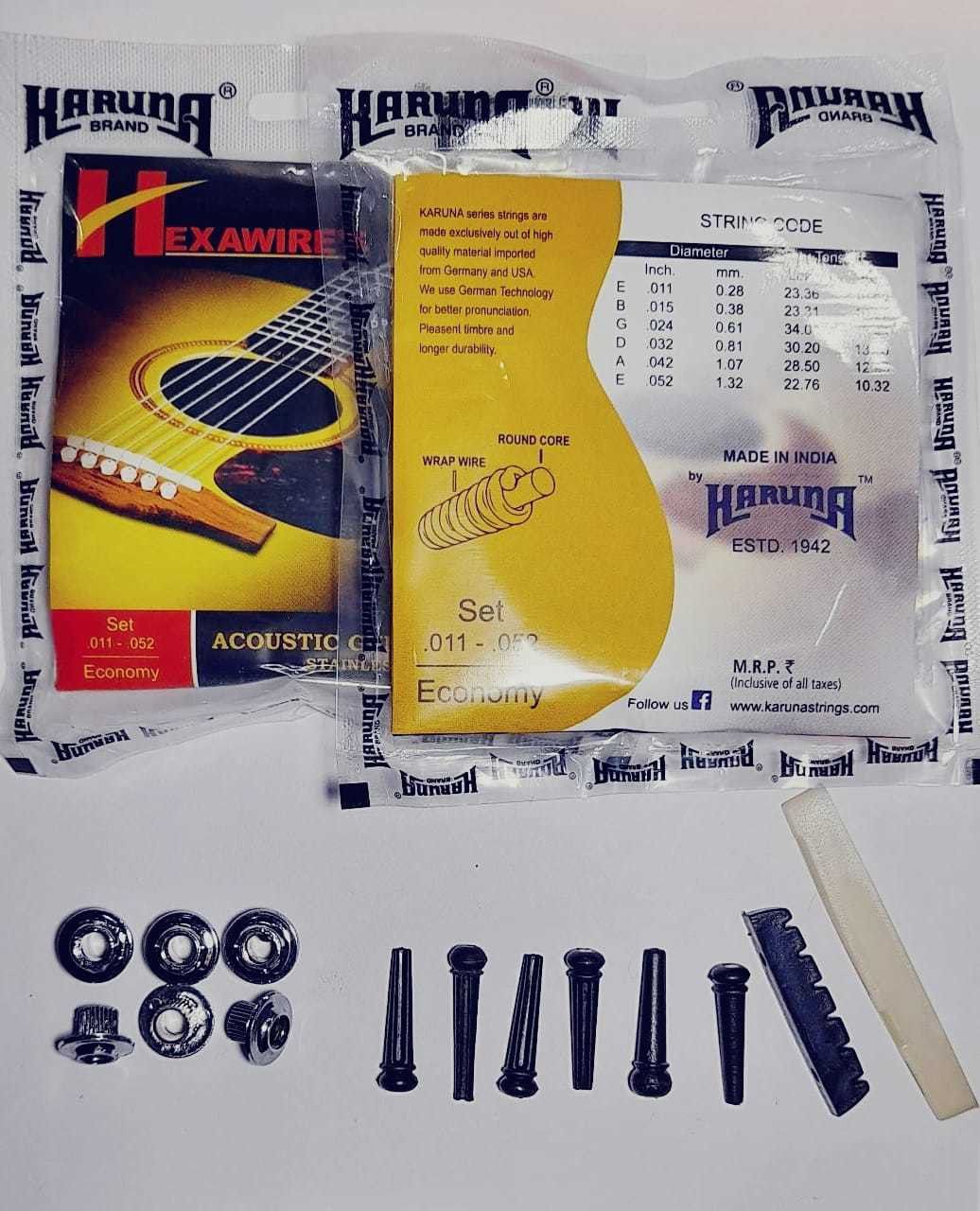 Acoustic 1SET KARNA STRING BRIDGE PIN SADDLE NUT FILLER BELT Guitar String