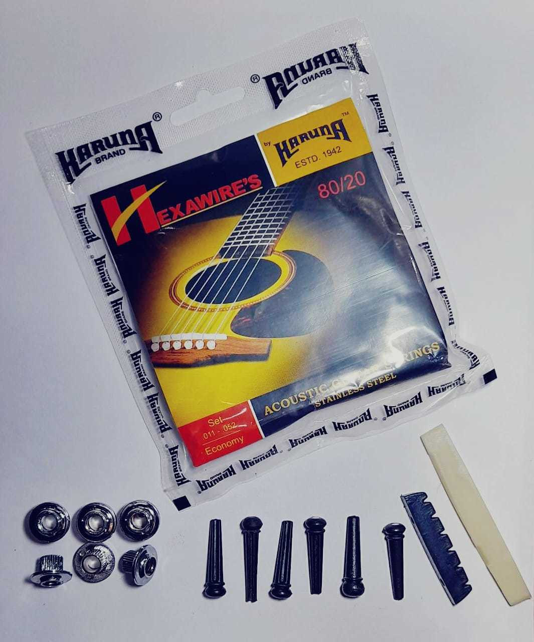 karuna Acoustic 1SET STRING BRIDGE PIN SADDLE NUT FILL Guitar String image 1