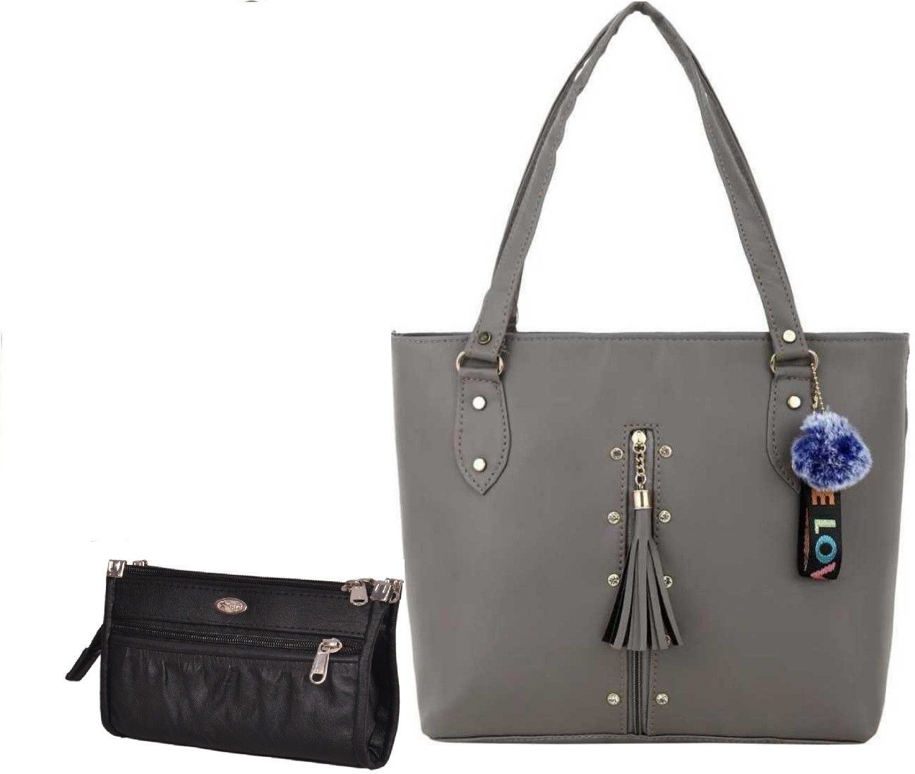 Women Grey, Black Shoulder Bag - Extra Spacious-image-38
