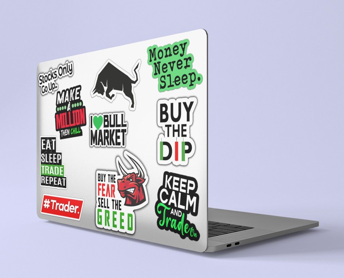 RINKON Stockmarket Stickers Sharemarket Sticker Intraday Trading Best Trade Tradingsetup For Trader Finance Investor Forex Daytrader Stock Market Laptop Stickers PACK OF 10 Vinyl Laptop Decal 15.6-image-32