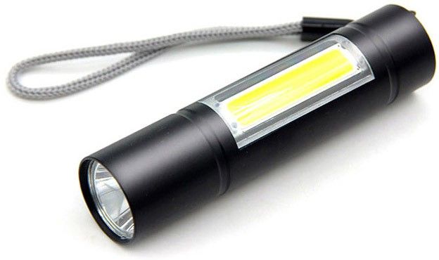 USB rechargeable led pocket flashlight handy case black. Torch-image-7