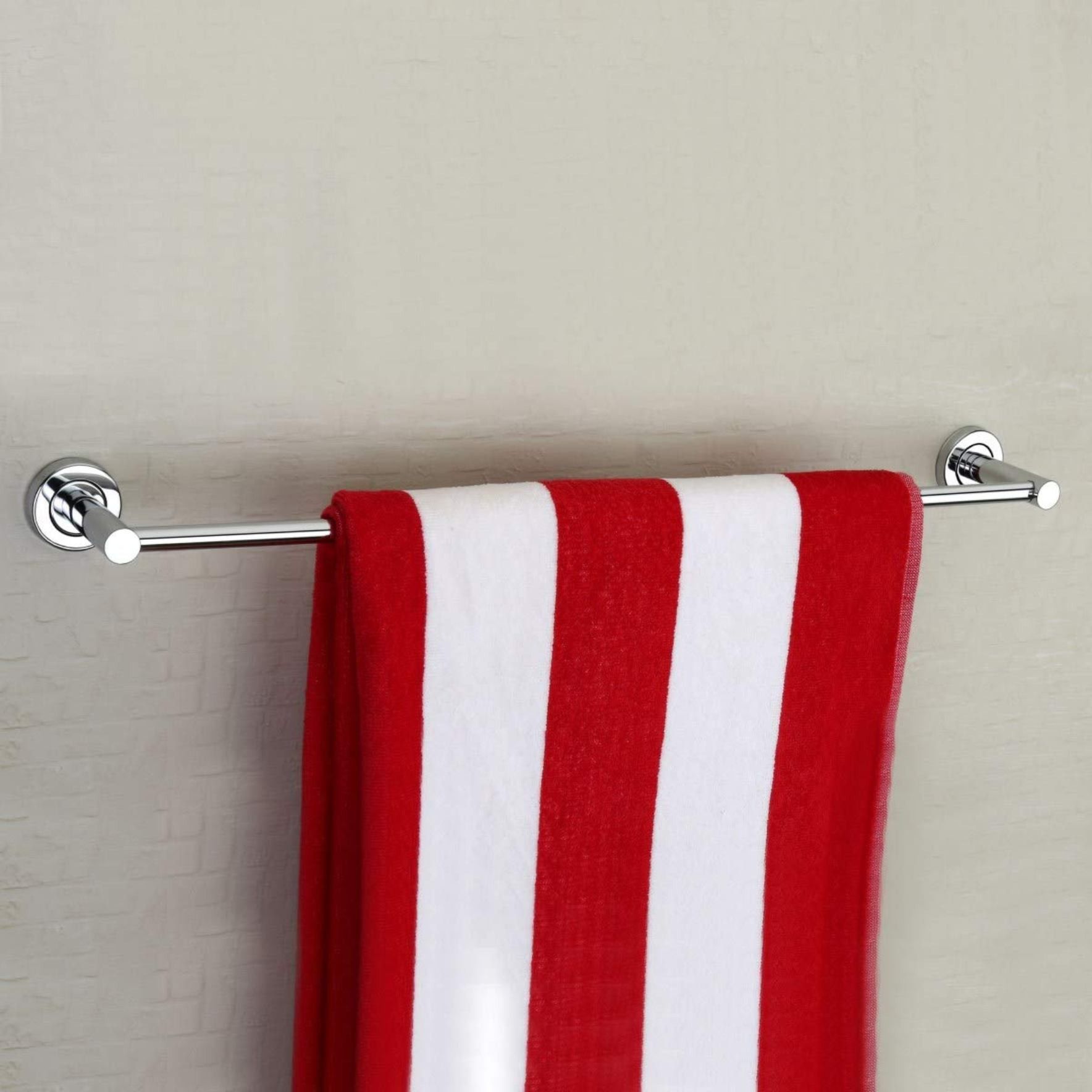 Classic Stainless Steel Heavy Towel Rod/Towel Rack for Bathroom/Towel Bar/Hanger/Stand/Bathroom Accessories (24 Inch - Chrome Finish) Silver Towel Holder-image-10