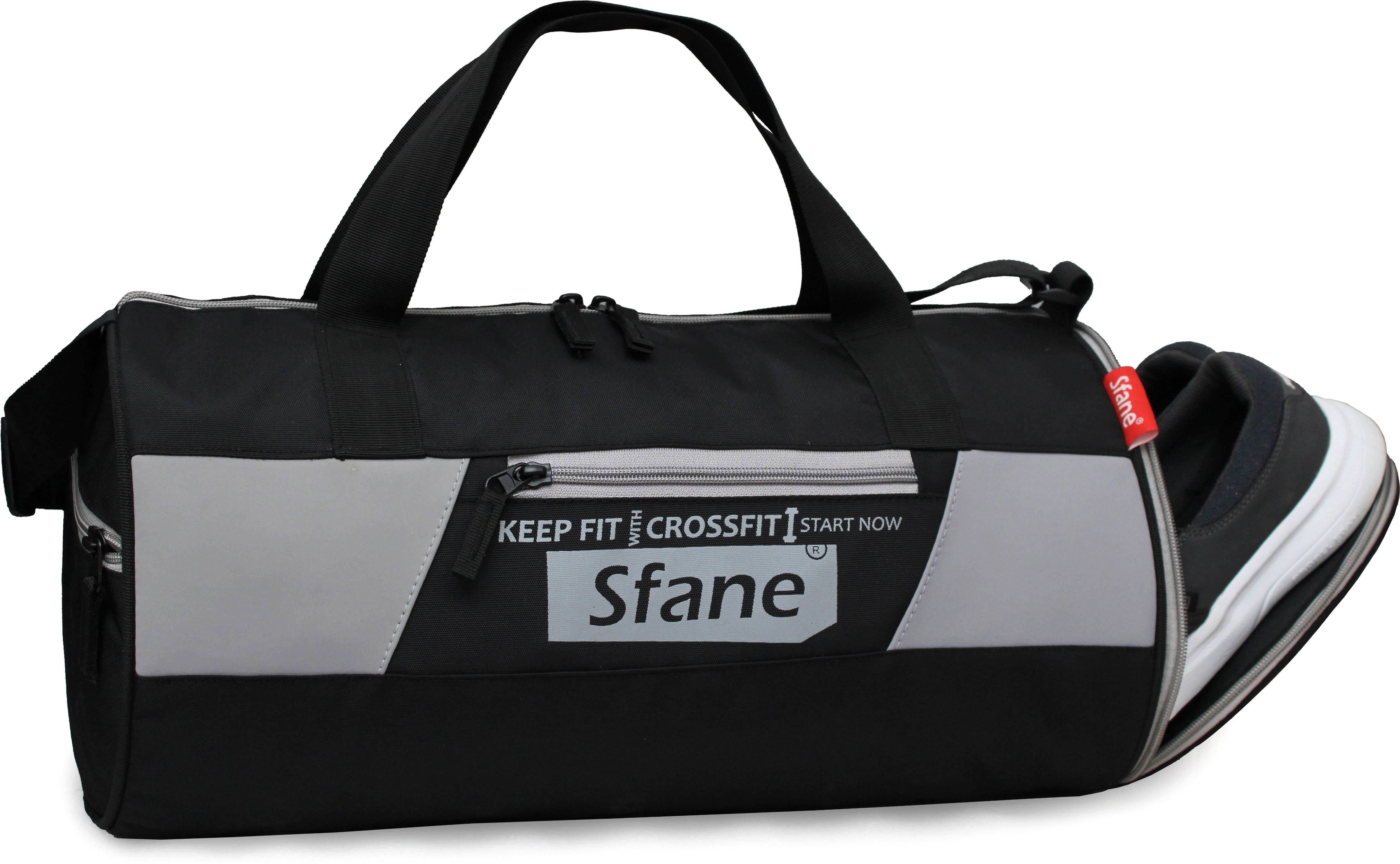 25 L Gym Duffel Bag - Black Gym Duffel Bag for Men & Women Sports Duffel gym bag with shoe compartment - Black, Grey-image-44