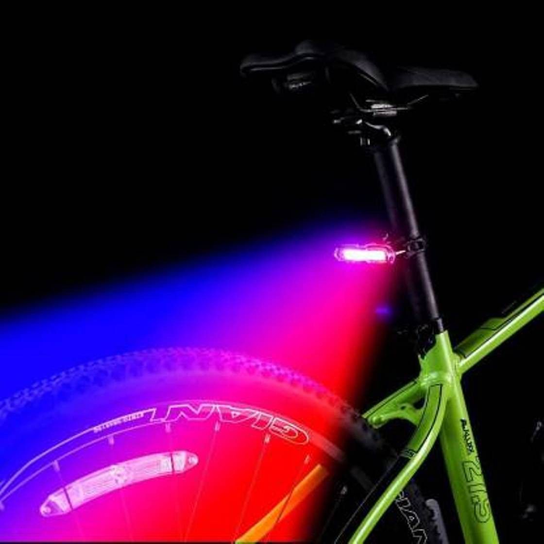 Bicycle USB Rechargeable Police Type Tail Light (3 Colors Red, White, Blue) 6 Mode LED Rear Break Light-image-26
