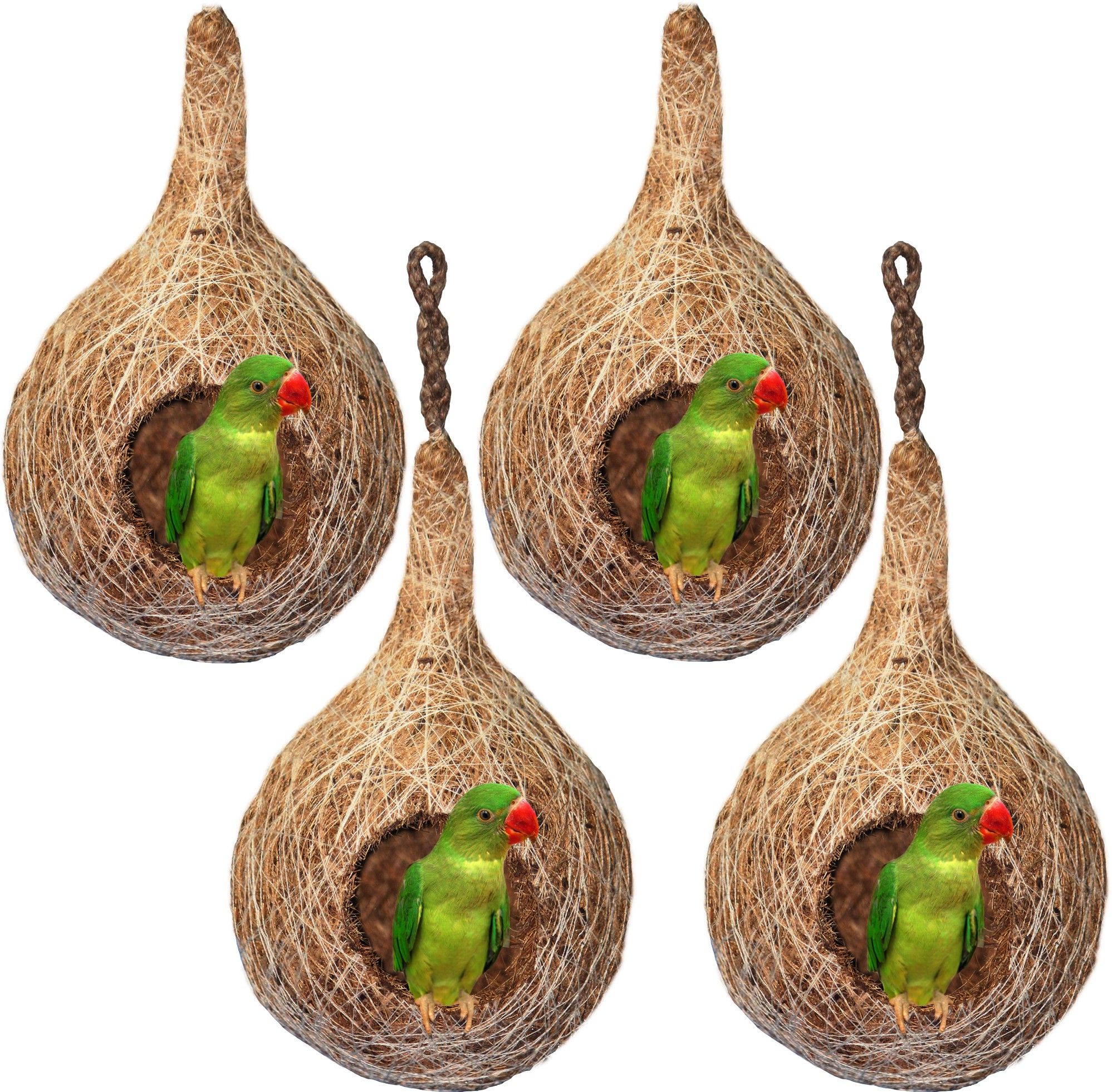 jugnoo Organic BIRD NEST SET OF FOUR purely made by bird building technique Bird House (Hanging, Wall Mounting, Tree Mounting, Free Standing) Bird House Bird House-picture-29