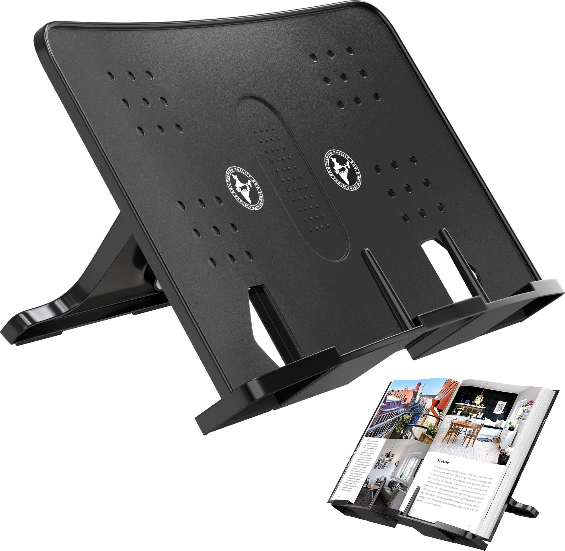 1 Compartments Plastic Lightweight, Sturdy Holder Stand, Portable Handsfree Reading, Book Holding Tray-image-13