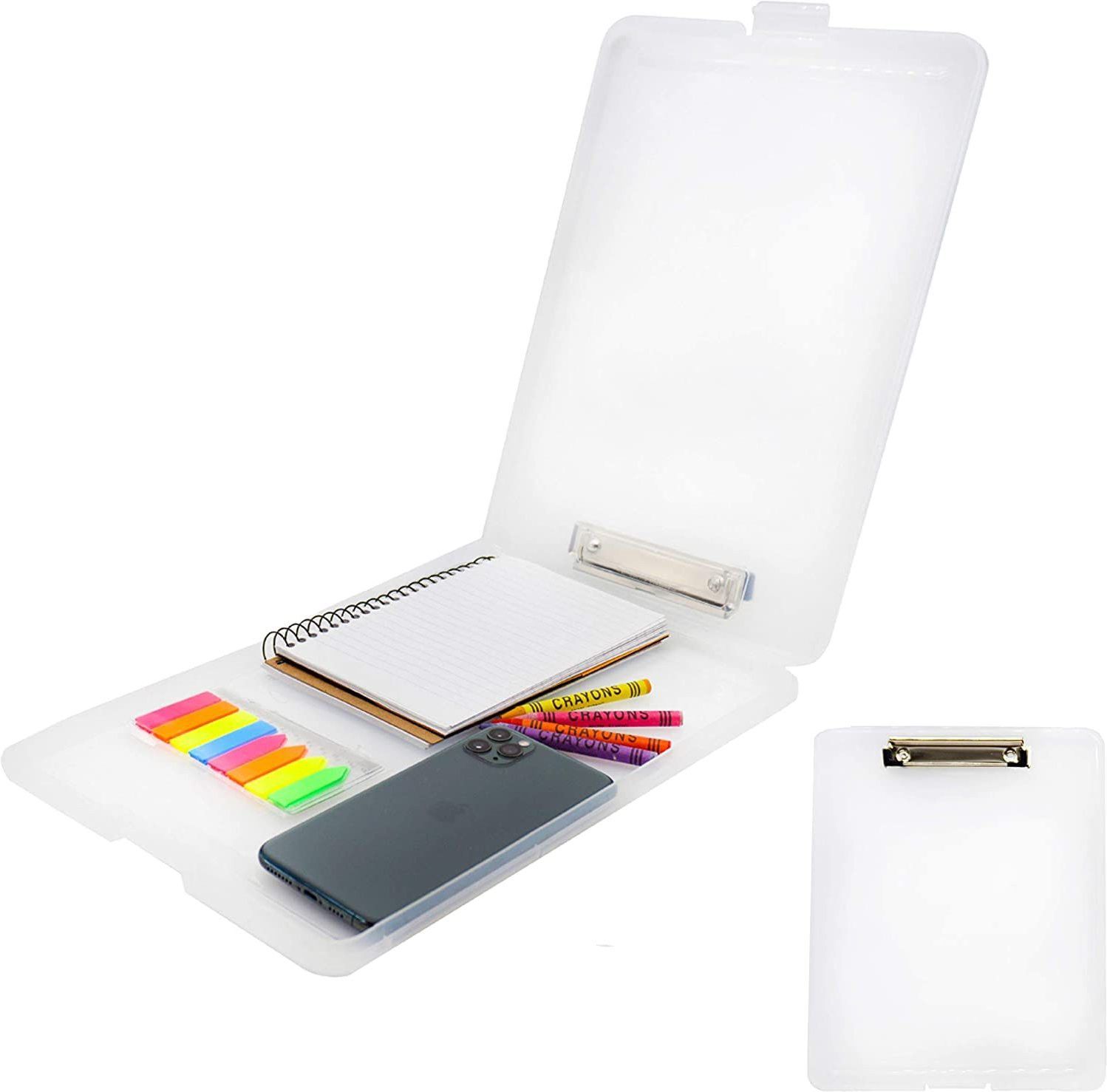 Clipboard with Storage || Paper Holder Storage Box || Writing Pad Document File Folder || A4 Size Plastic Storage Clipboard for Hospital, Office, School
