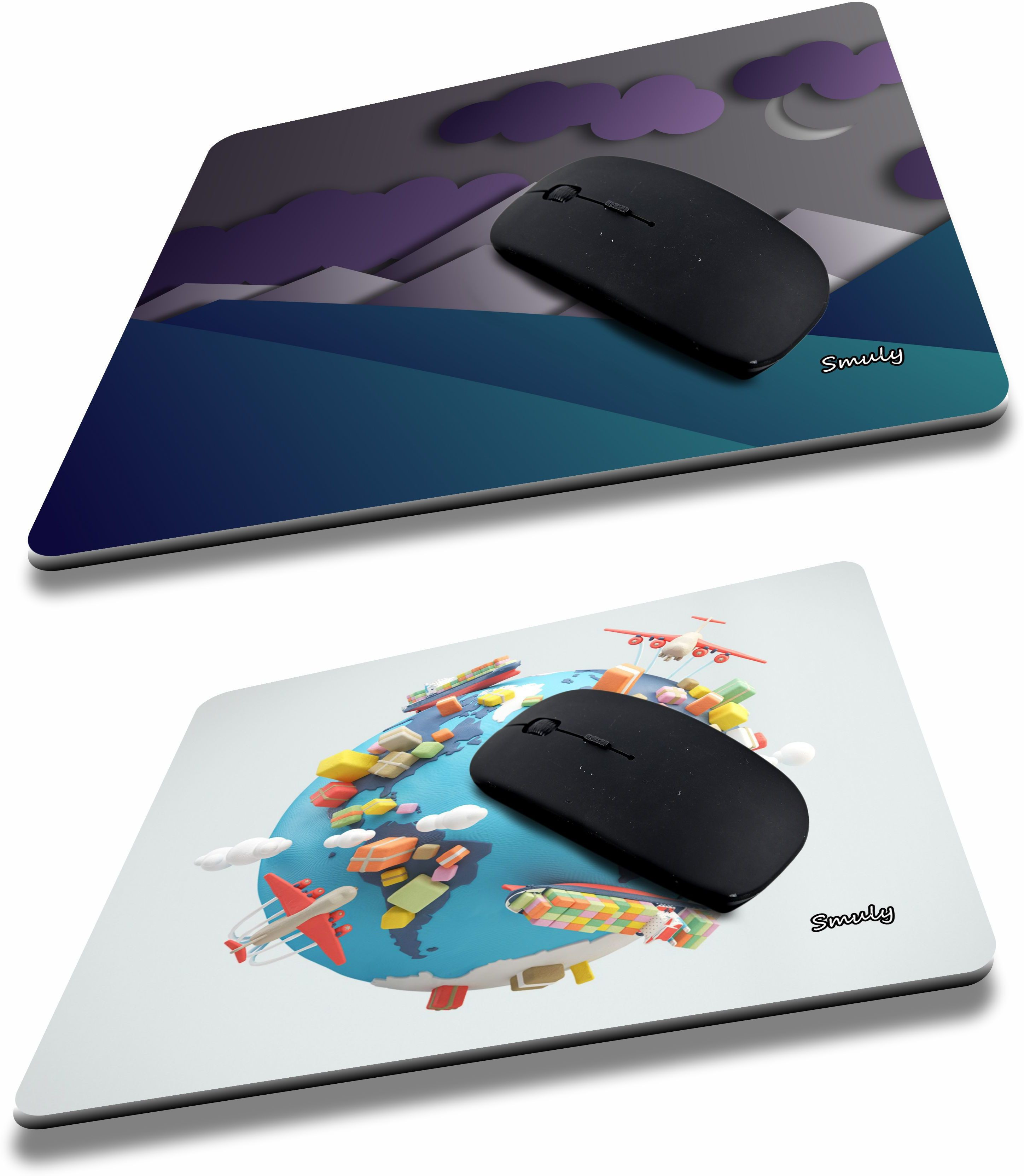 qivee cloud graphic combo (7) Mouse Pad Non-Slip Rubber Base Mouse pad for Laptop & Desktop Mousepad image 1