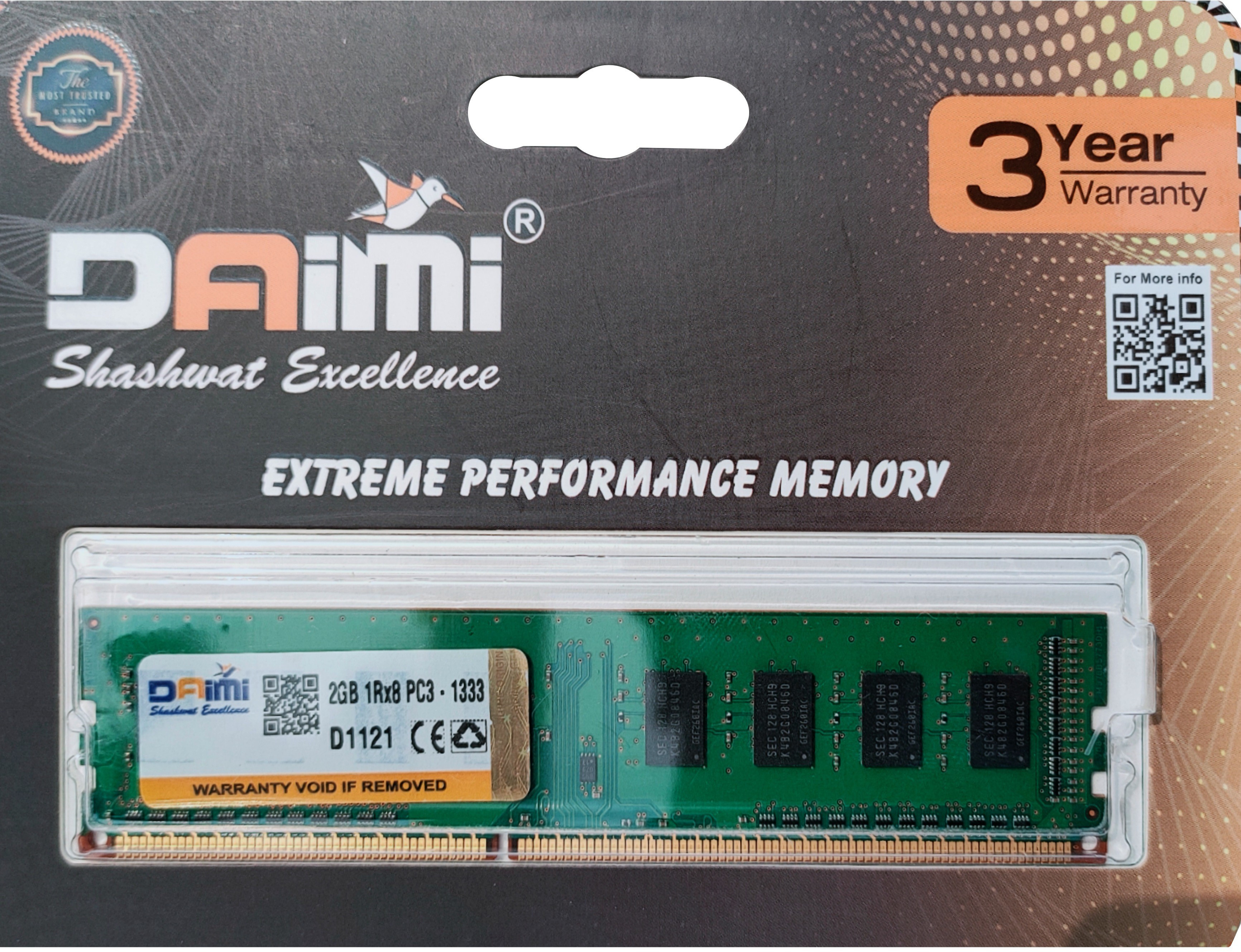 Daimi EXTRIME DDR3 2 GB (Single Channel) PC (2GB-DDR3) image 1