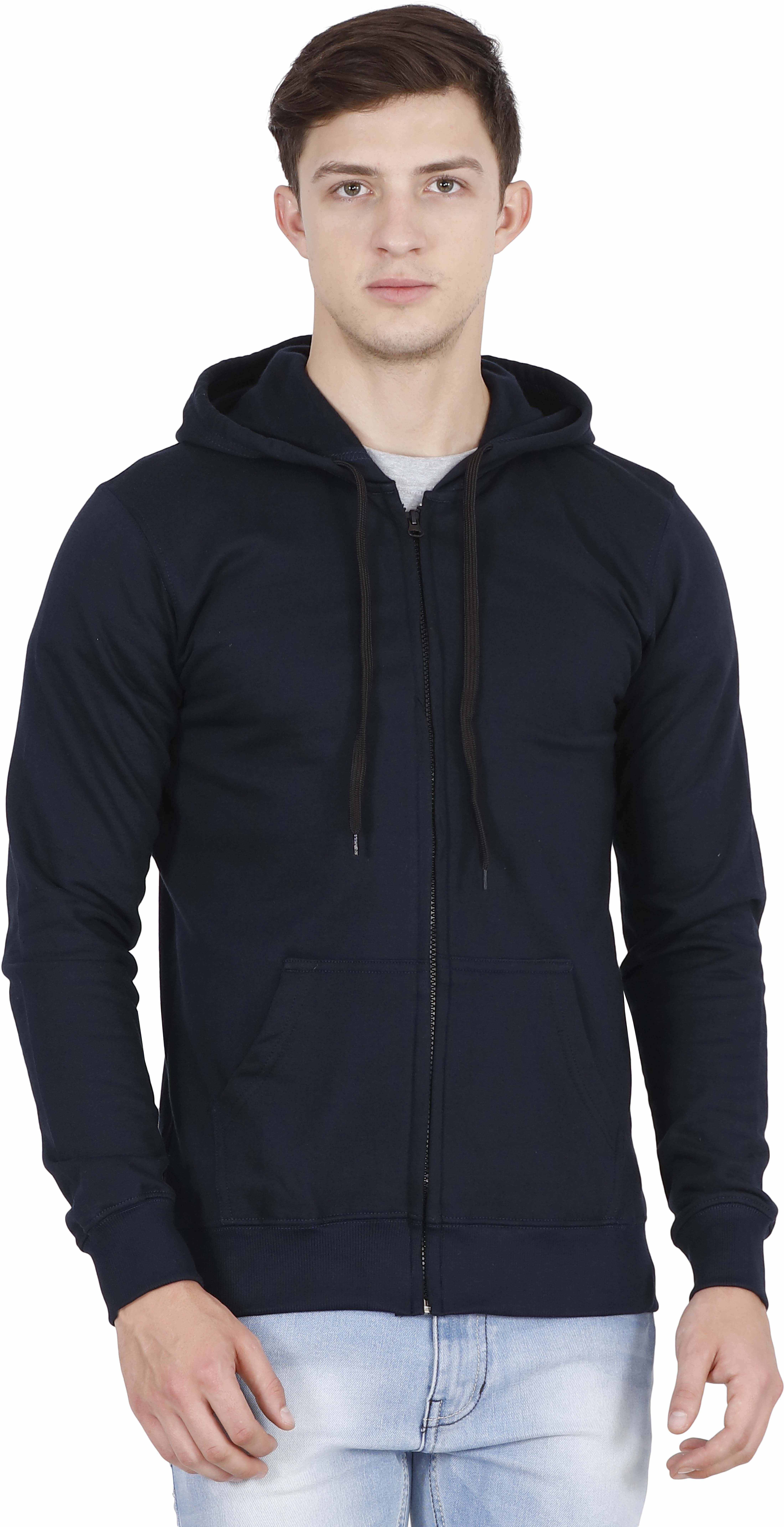 Men Solid Round Neck Blue Sweater