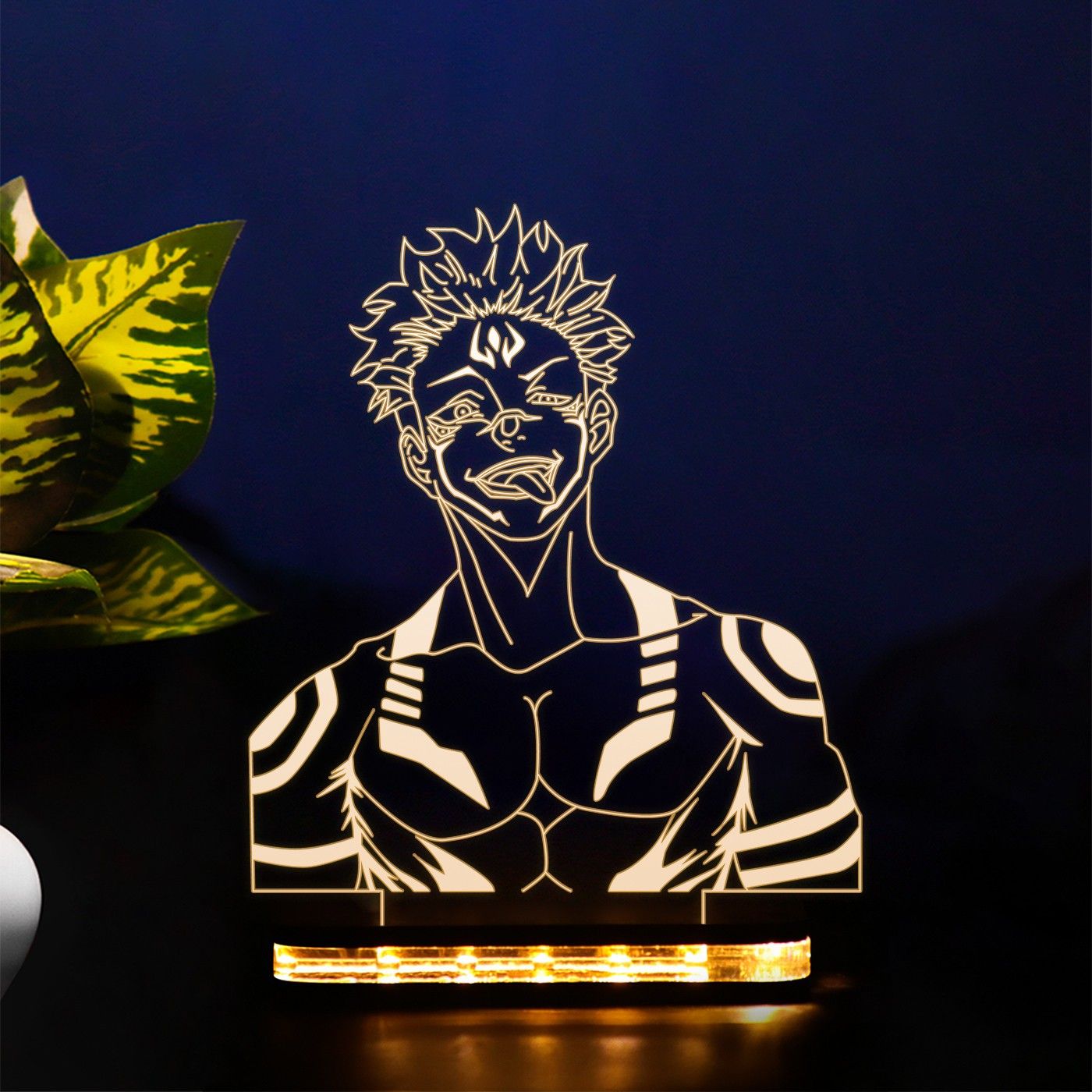 Anime Jujutsu Kaisen785 Led Night lamp for Bedroom Decor Night lamp Warm White Light Gift for Birthday (Wooden Base) Table Lamp-image-19