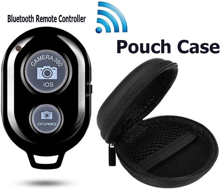BUFONA High Quality Universal Portable Durable Remote Controller For Click Selfies Bluetooth Photo Clicker Video Shutter Remote For Selfie Click Wireless Bluetooth Shutter Remote Control Button Self-Timer Long Distance Camera Phone Selfie Stick Monopod Shutter PZB-5208 Camera Shutter Remote Control with Bluetooth Wireless Technology - Create Amazing Photos and Videos Photographing Hands-Free Free - Works with Most Smartphones , IOS and TabletsCamera Remote Control