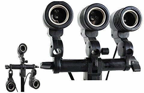 MILLETS Photography Studio Swivel 3 Lamp Bulb Holder E27 Socket Flash Swivel Adapter Photo Studio Accessories triple bulb holder_Millet Camera Rig