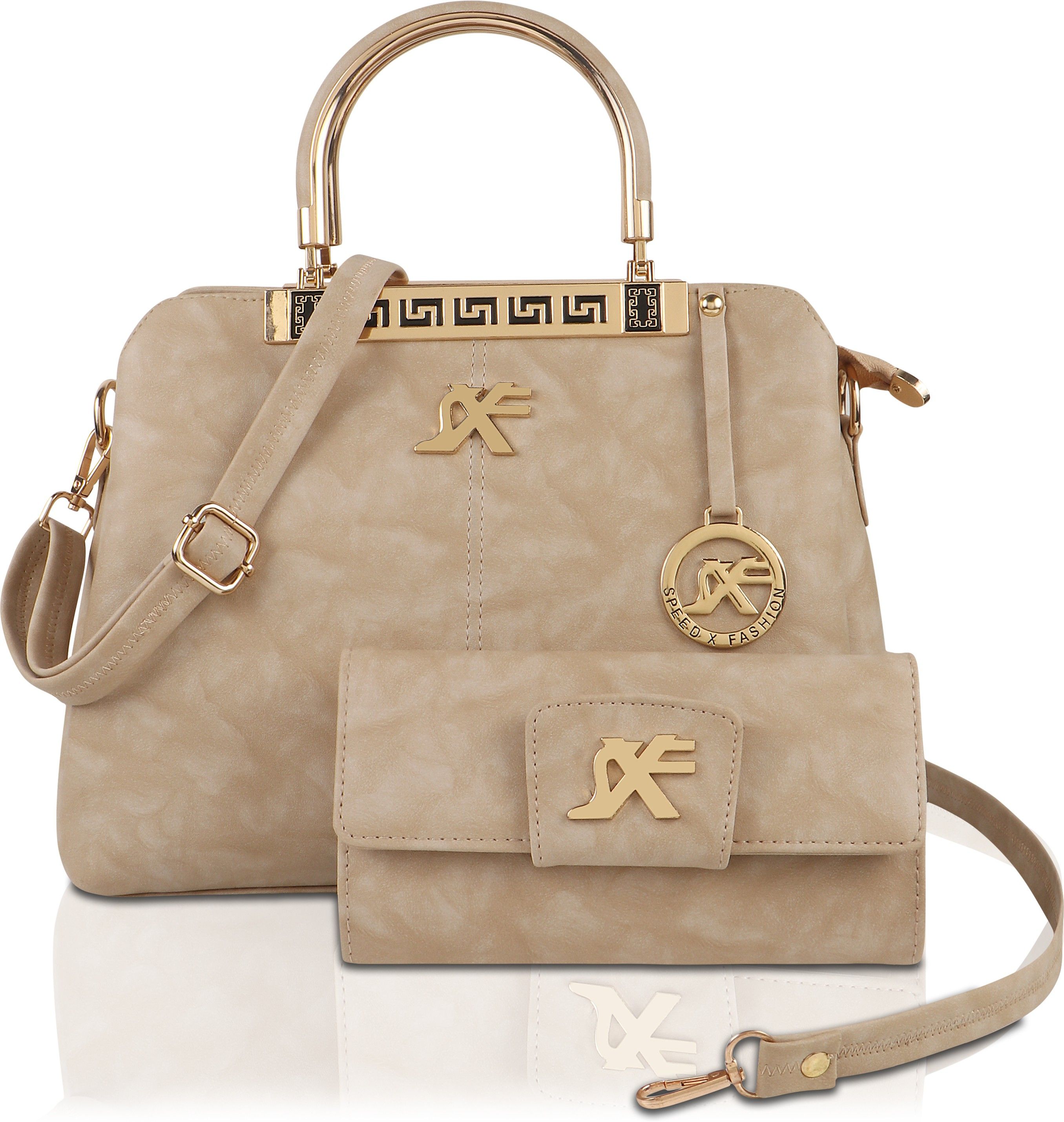 Women Beige Sling Bag-image-9