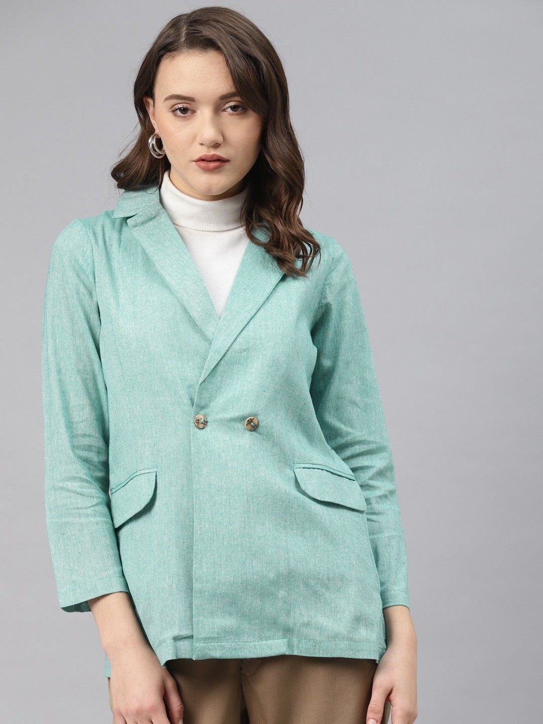 cottinfab Women Solid Single Breasted Formal Blazer-picture-37