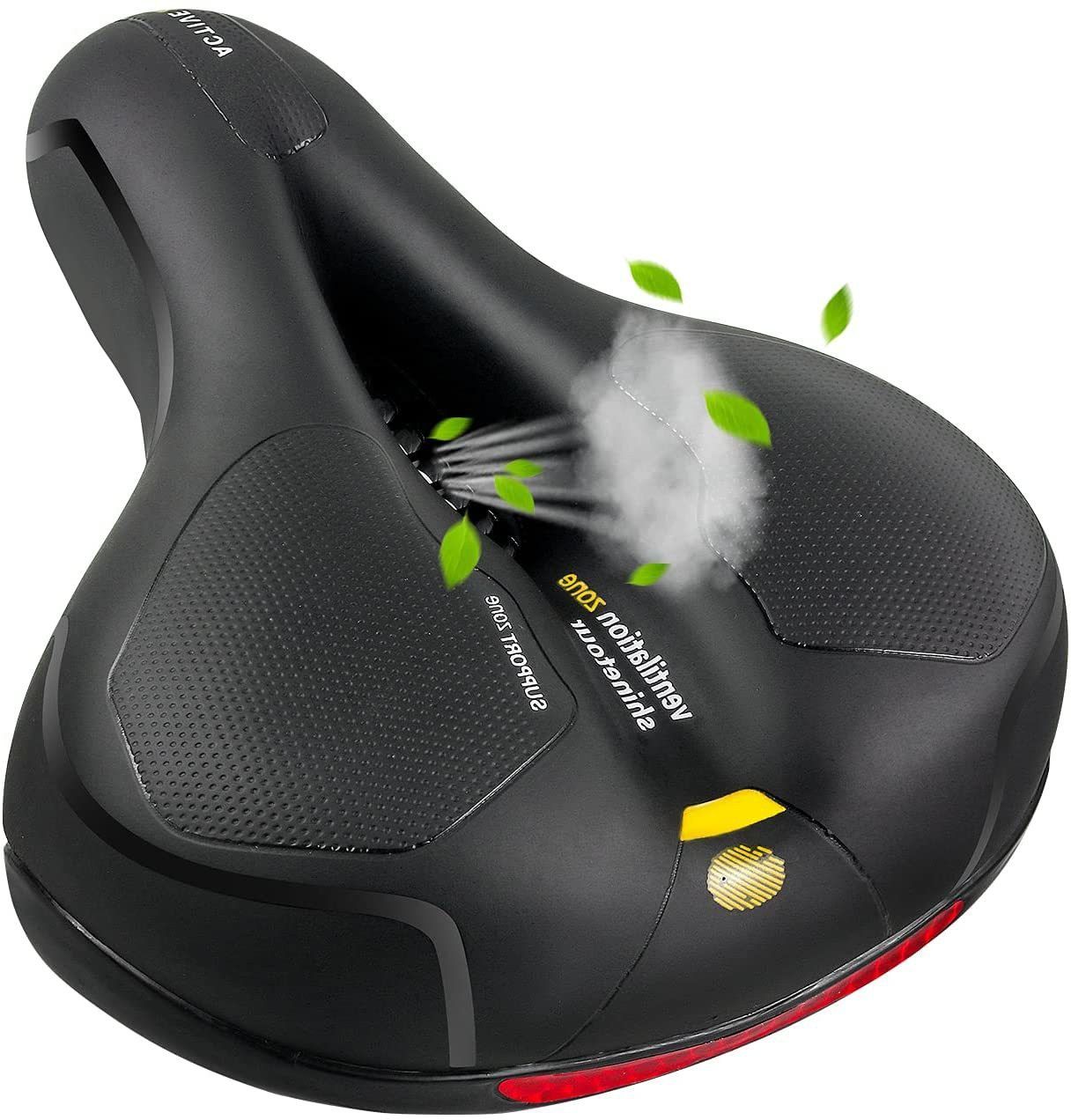 Comfortable Wide Seat Cushion with Dual Shock Absorbing and Memory Foam Waterproof Saddle-image-6