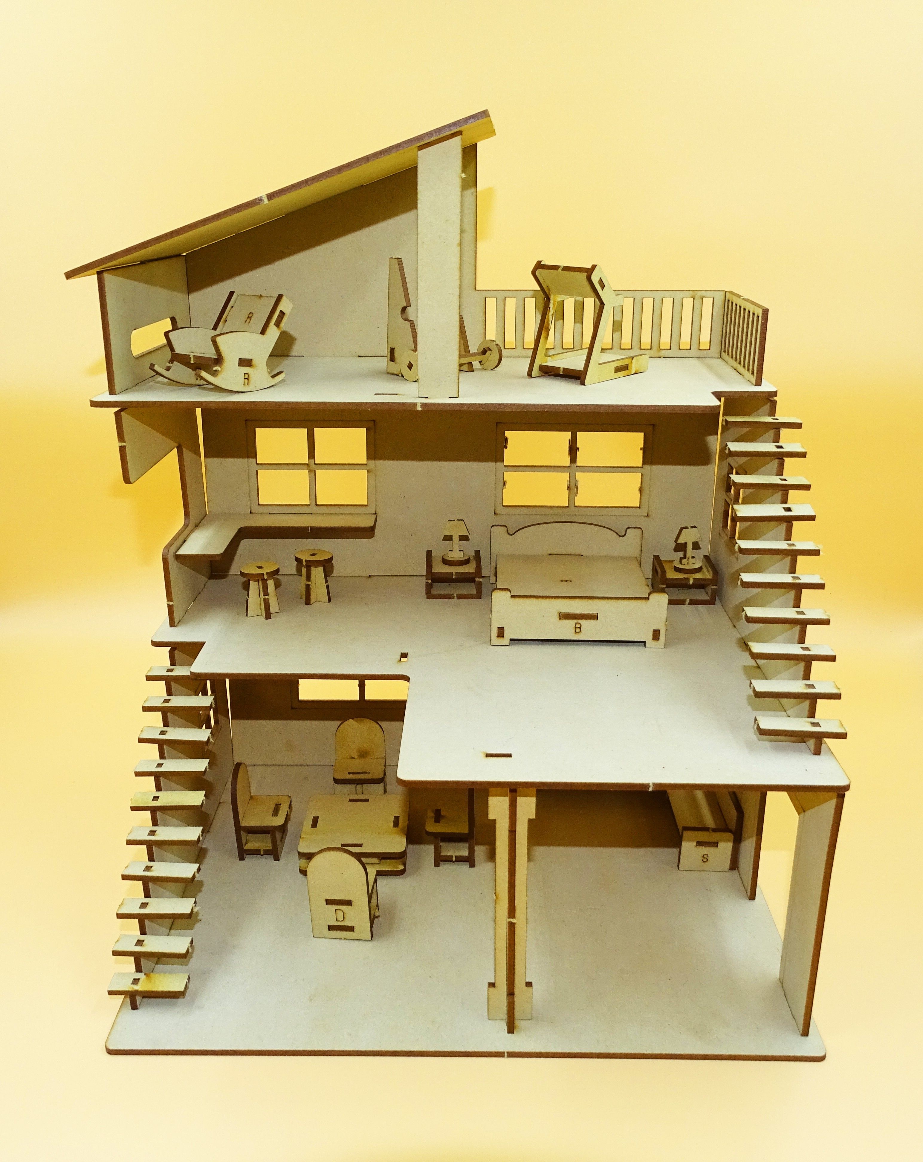 DIY –DO IT YOURSELF DOLL HOUSE FOR KIDS – INCLUDES BEDROOM FURNITURE , DINING ROOM FURNITURE, DRAWING ROOM FURNITURE, GYM EQUIPMENTS| 108 PIECES DOLL HOUSE FOR GIRLS| BEST BIRTHDAY GIFT FOR GIRLS|RETURN GIFT FOR GIRLS