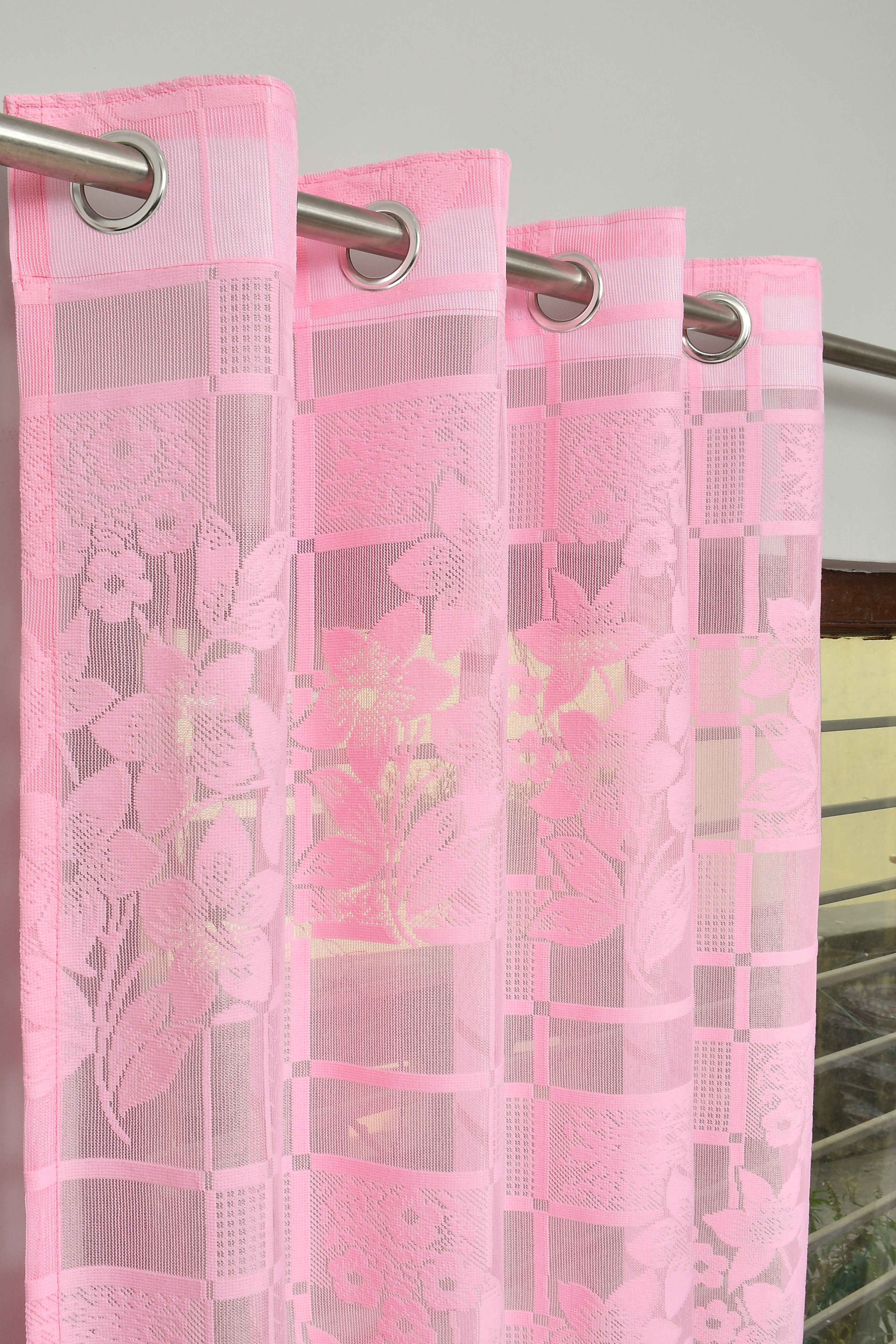 152 cm (5 ft) Net Semi Transparent Window Curtain (Pack Of 2)-image-27