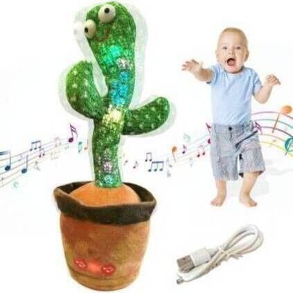 Dancing Cactus Toy, Talking Repeat Singing Sunny Cactus Toy 120 Songs for Baby + Record Your Sound, Sing+Repeat-image-25