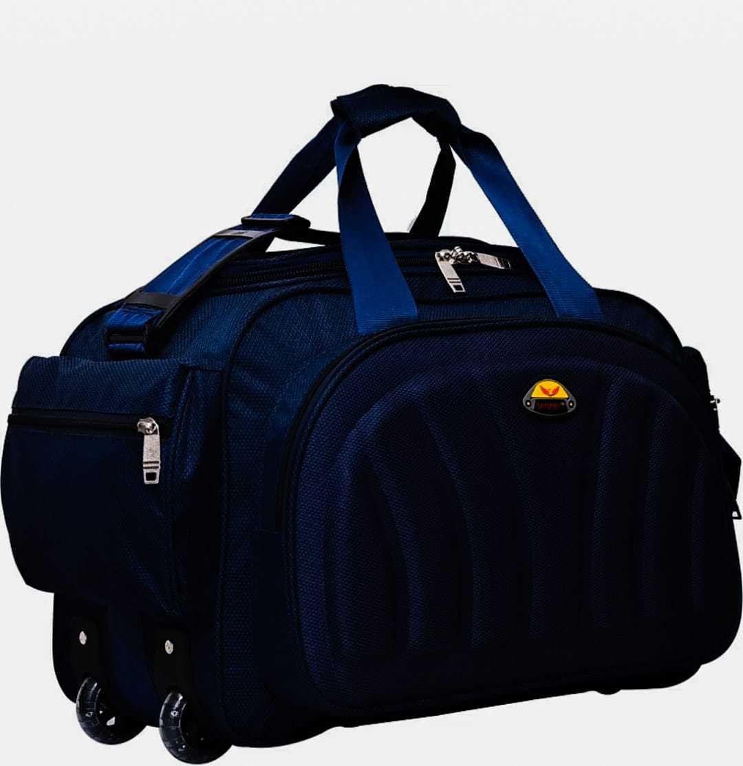 40 L Strolley Duffel Bag - Premium quality heavey duty unisex travel luggage bag - Blue - Regular Capacity-image-29