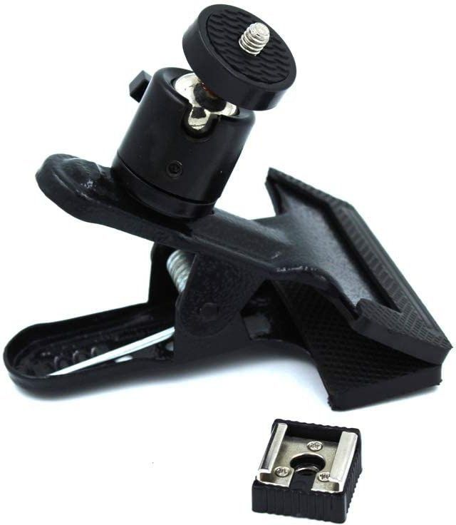 MILLETS Flash Hot Shoe Heavy Duty Clip Clamp Flash Reflector Holder Mount with 360° Swivel Ball Head Standard 1/4" Screw for Light Stand Bracket DSLR Camera Flash Speedlite Tripod Flash Shoe Adapter