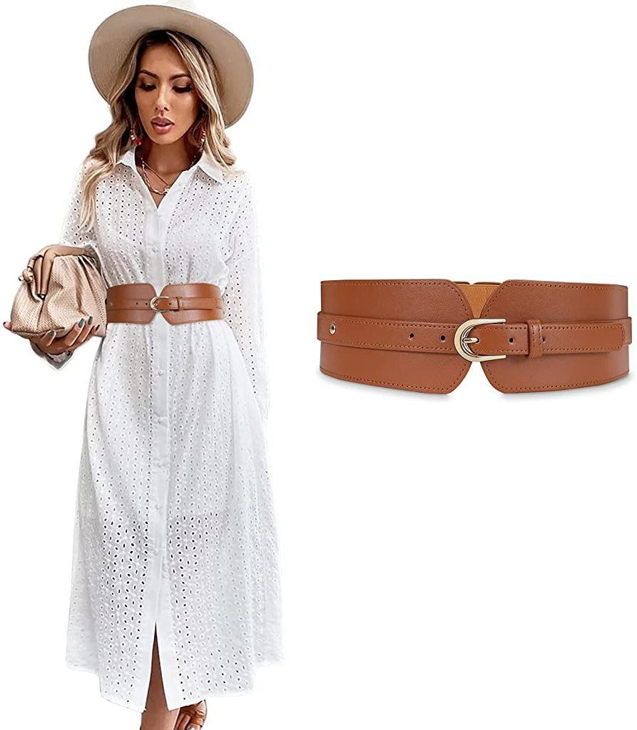 Women Casual, Evening, Formal, Party Brown Artificial Leather Belt