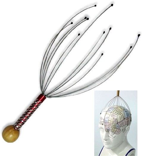 Mullewa 5664 Manual Head Massage Hand Held Scalp Oil Massager Pain Relief And Hair Growth , Head Massager Neck Massage Octopus Scalp Stress Relax Spa Therapy Dealing (pack of 1) Massager-image-29