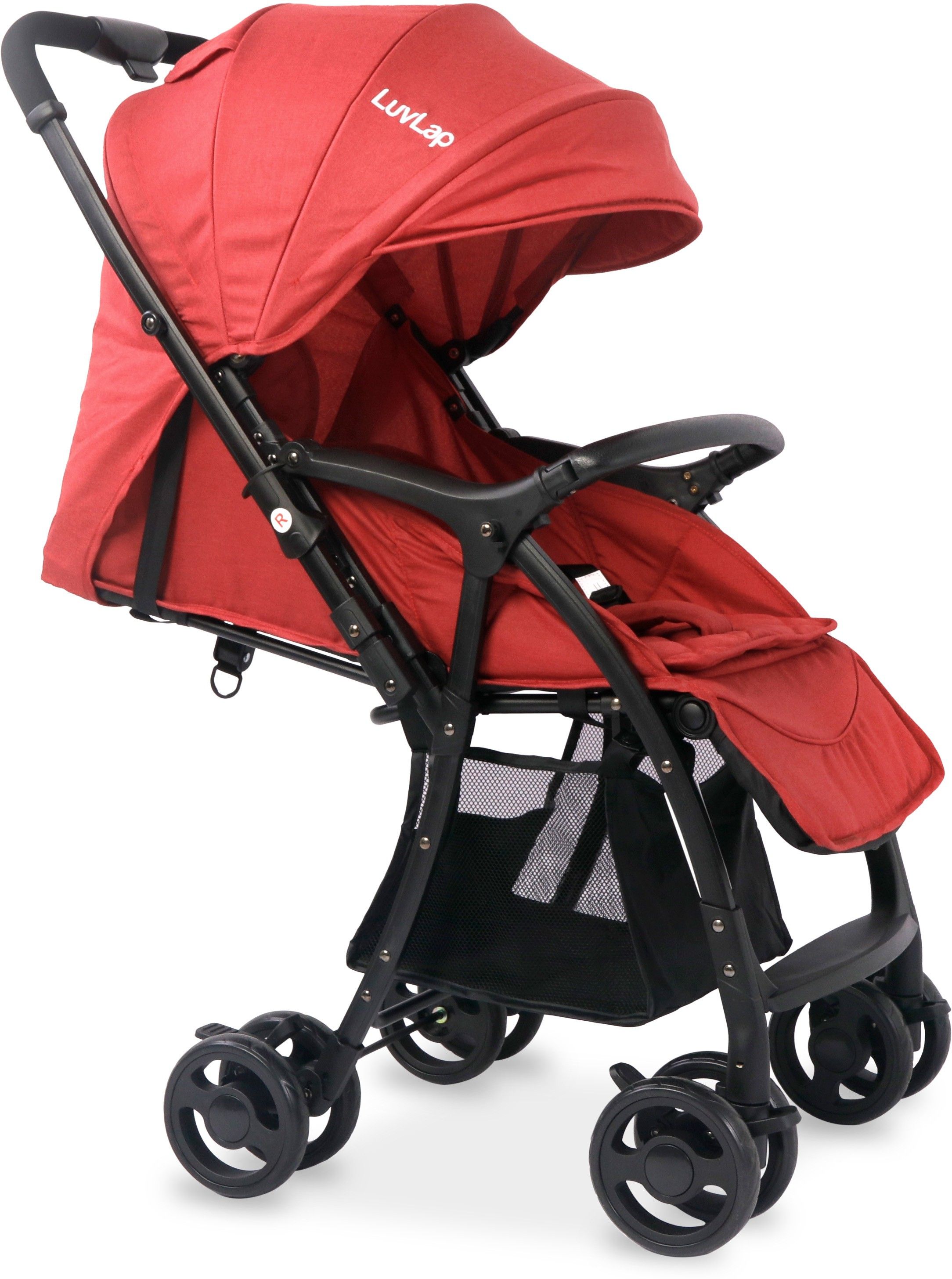 luvlap Spark Baby Stroller/Pram with 5 Point Safety Harness, Reversible Handle bar, Looking Window, Multi Level Recline & Adjustable footrest, Extendable Canopy, for Babies 0-3 Years Twin Strollers & Prams-picture-22