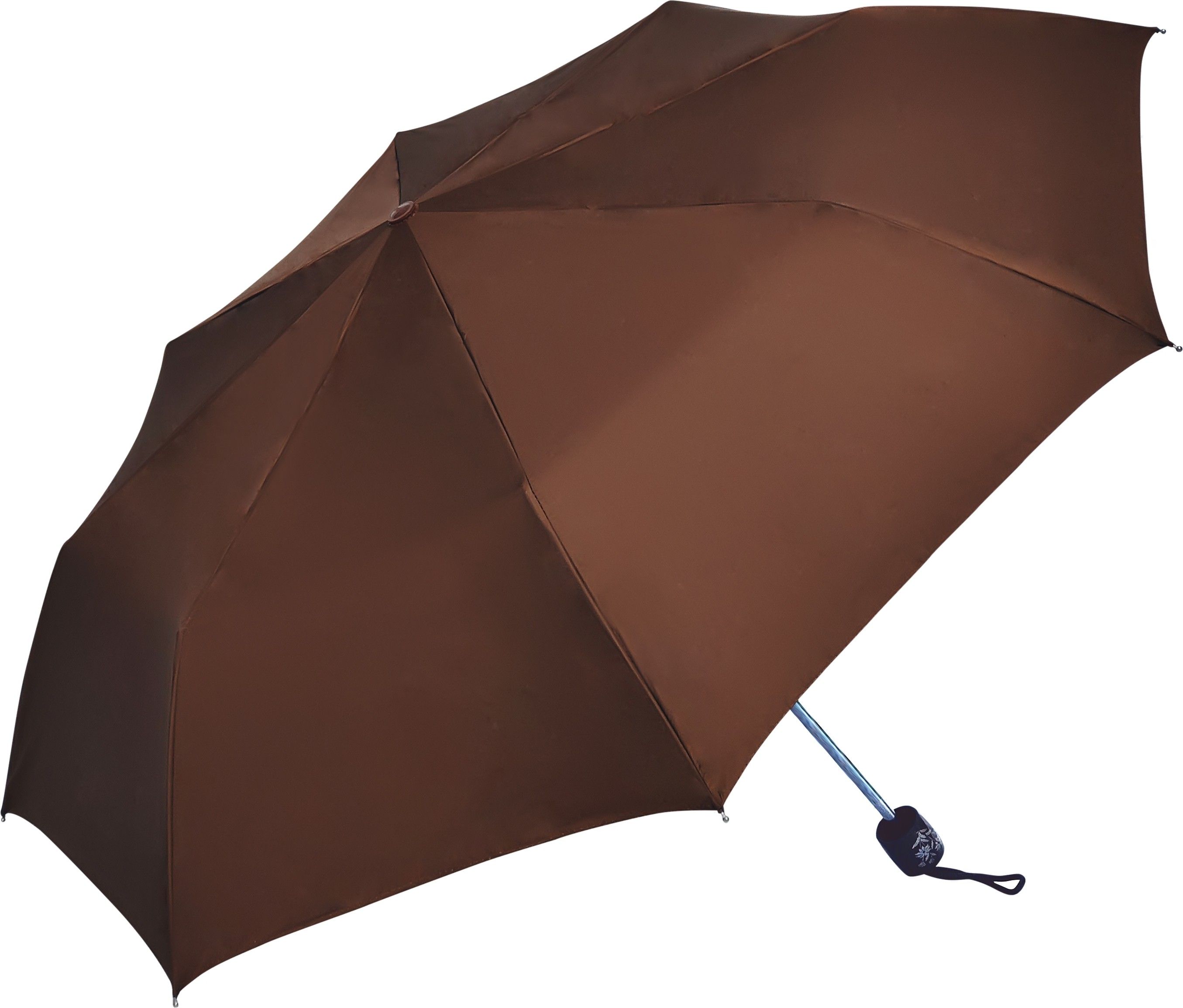 Cherry 3 Fold with Silver coating Brown Umbrella