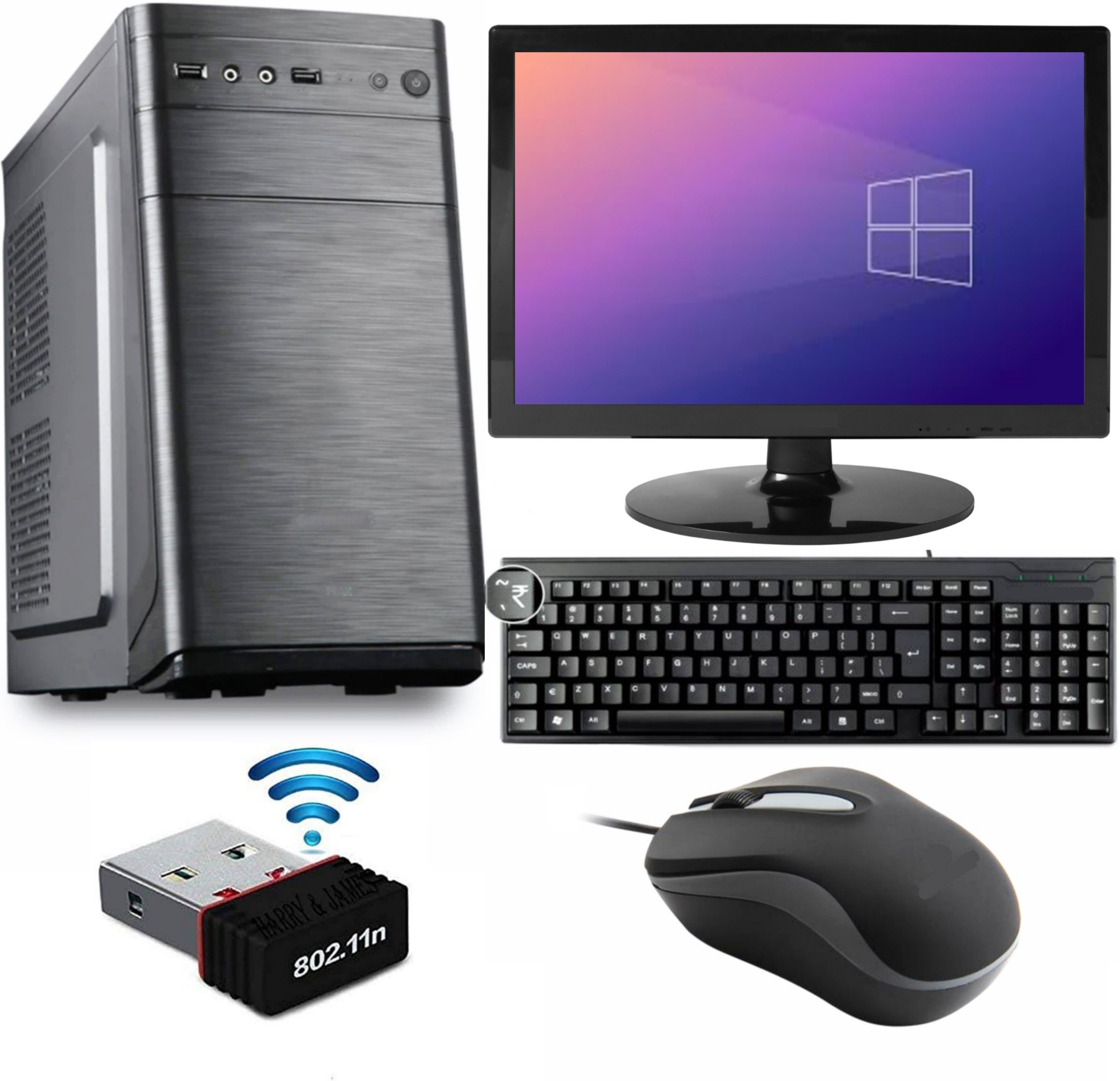 METHEI Desktop Core i3 (4 GB DDR3/500 GB/120 GB SSD/Windows 10 Pro/15.4 Inch Screen/MII-321645)-image-38