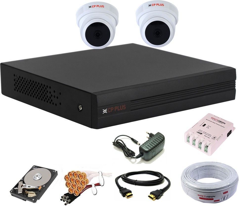 CP PLUS 4 Channal HD DVR 1080p 1Pcs,Dome HD Camera Plug-n-Play Crystal IR LEDs for clearer Night Vision 2.4 MP 2Pcs,500 GB Hard Disk,Full combo set Security Camera-image-33