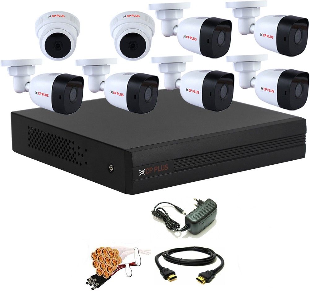 CP PLUS 8 Channal HD DVR 1080p 1Pcs,Bullet HD Camera Plug-n-Play Crystal IR LEDs for clearer Night Vision 2.4 MP 6Pcs,Dome HD Camera Plug-n-Play Crystal IR LEDs for clearer Night Vision 2.4 MP 2Pcs,HDMI cable 1Pcs,Bnc & Dc connectors,combo set Security Camera-image-7